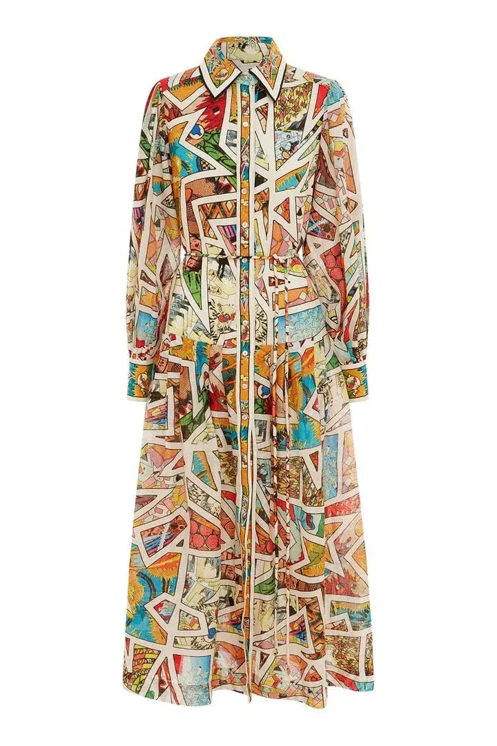 Alemais Star Man Midi Shirtdress Multi Size 10 AU photo 12