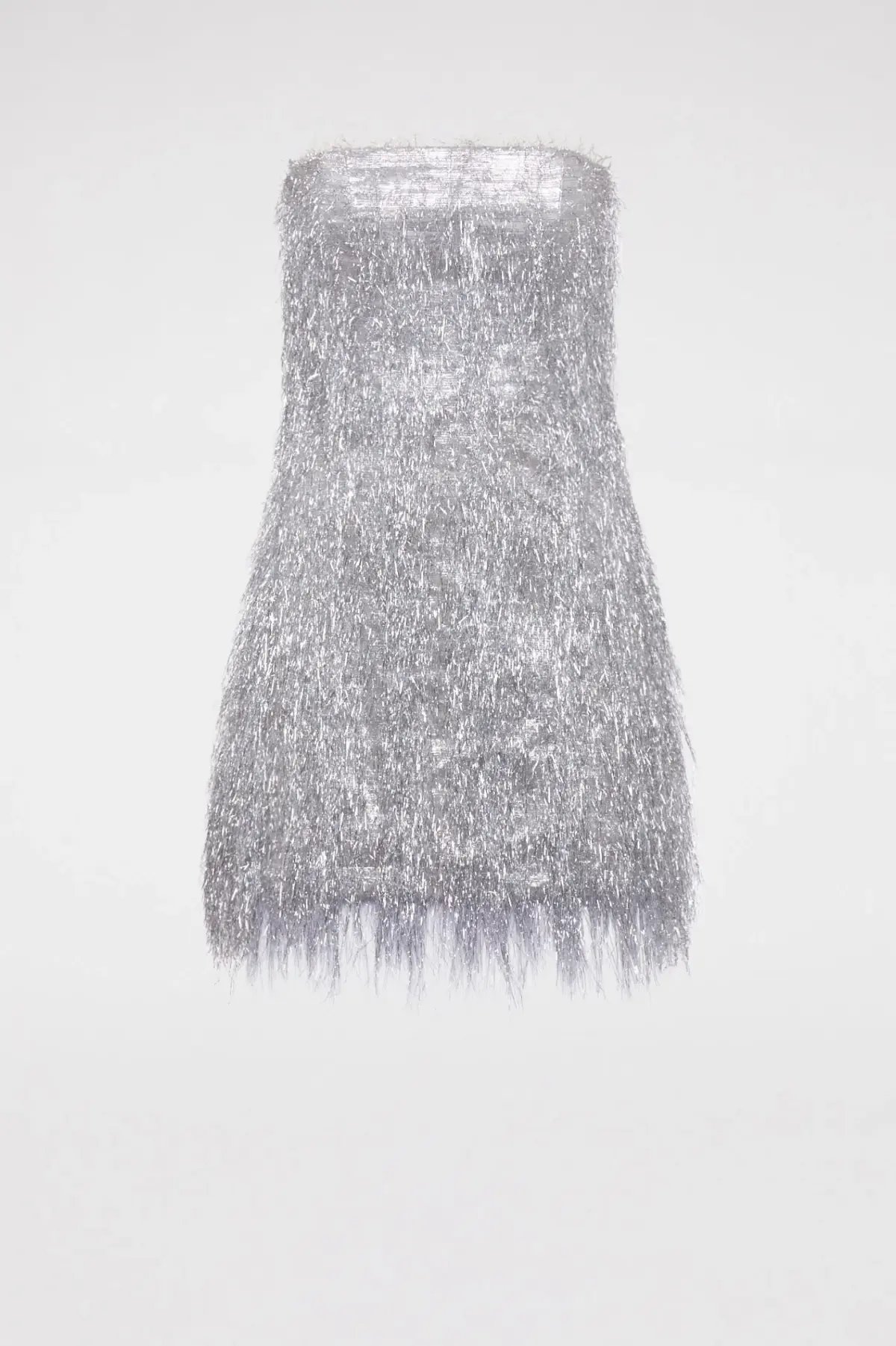 Scanlan Theodore Tinsel Mini Dress Silver Size 8 photo 3