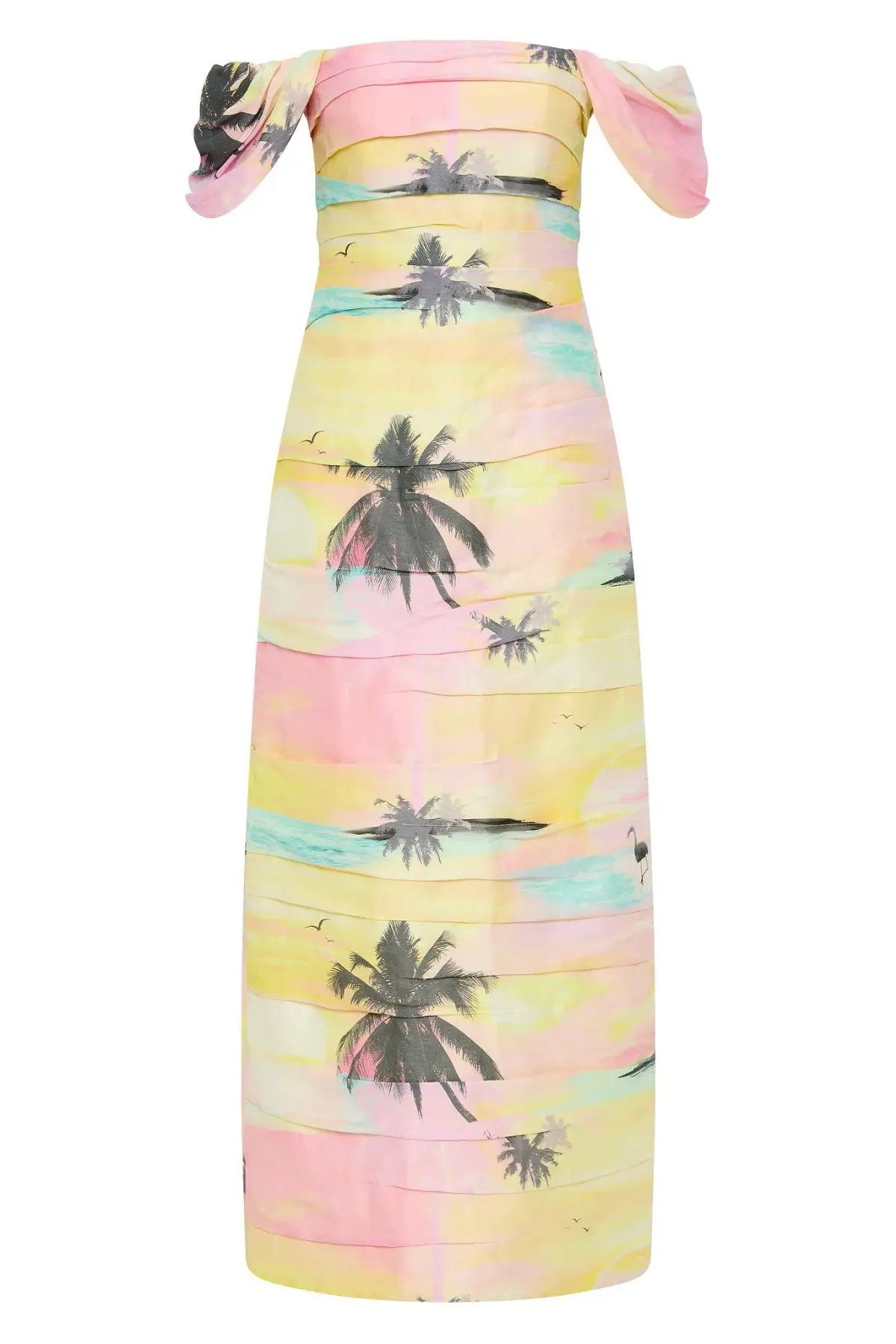 Aje Zara Gathered Midi Dress in Sunset Sky Size 14 photo 5