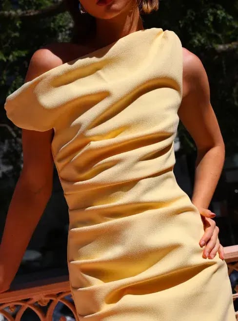 By Nicola Vivian Crepe Maxi Dress Lemon Size 10 photo 4