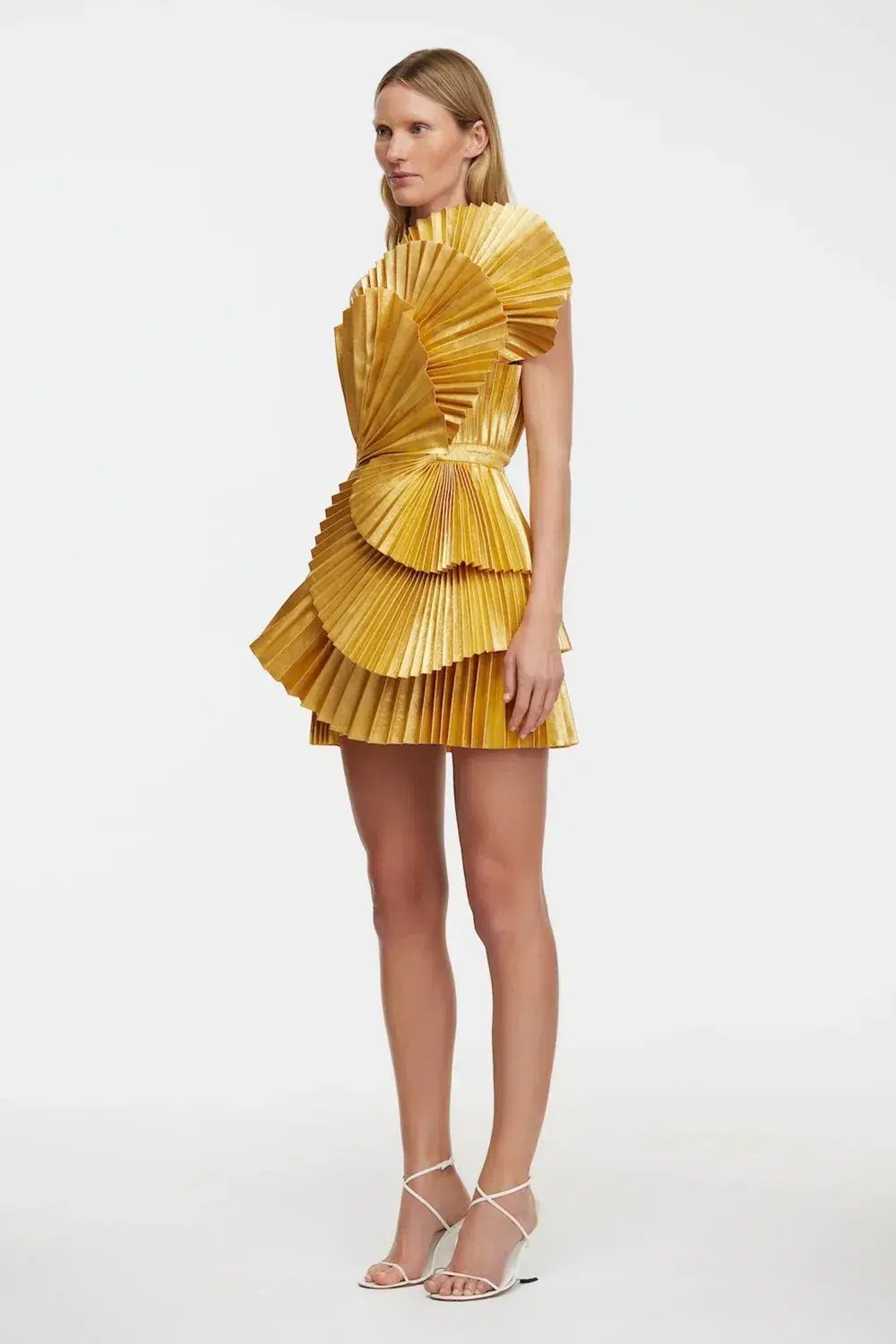 Acler Abbotsford Mini Dress Honey Gold Metalic Size 6 photo 2