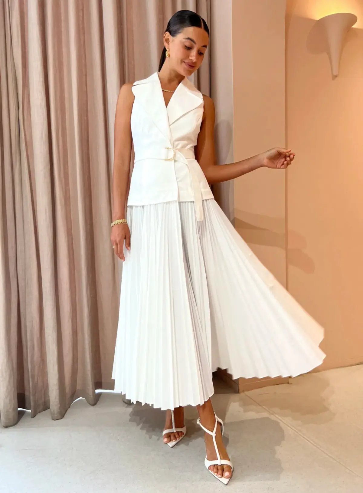 Acler Cliff Dress in Ivory White Size AU 10 photo 2