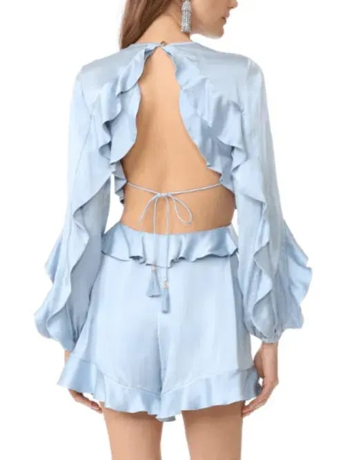 Zimmermann Winsome Playsuit Blue Size 1/ Au 10 photo 3