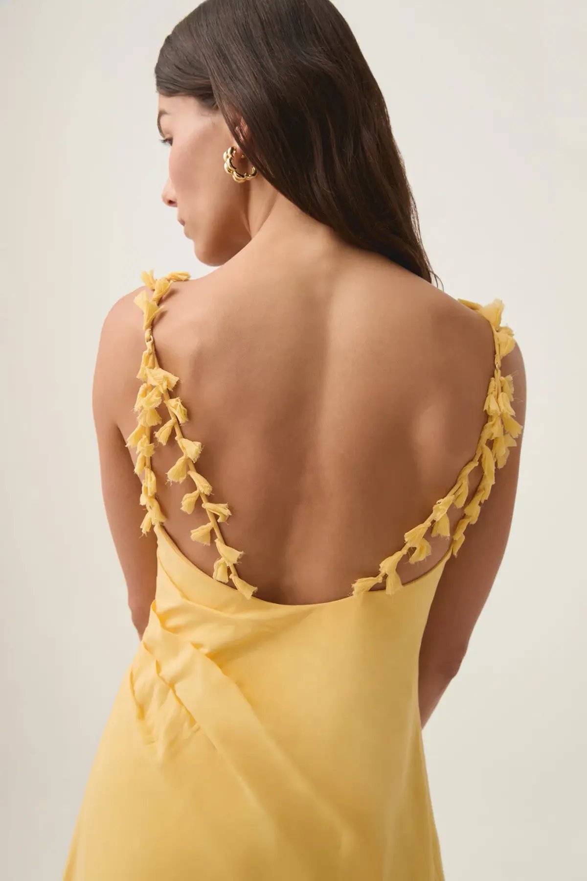 Aje Soulful Pom Pom Midi Dress Soft Yellow Size 14 photo 2