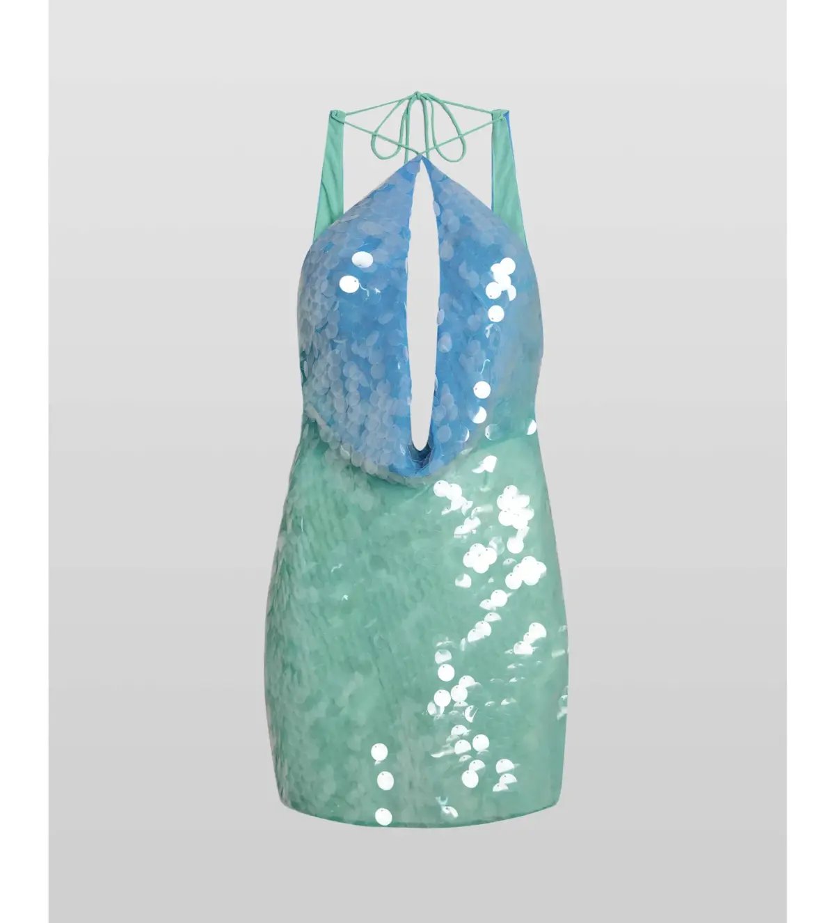 Rat & Boa Kiki Sequin Blue Green Halter Mini Size S AU 8 photo 4