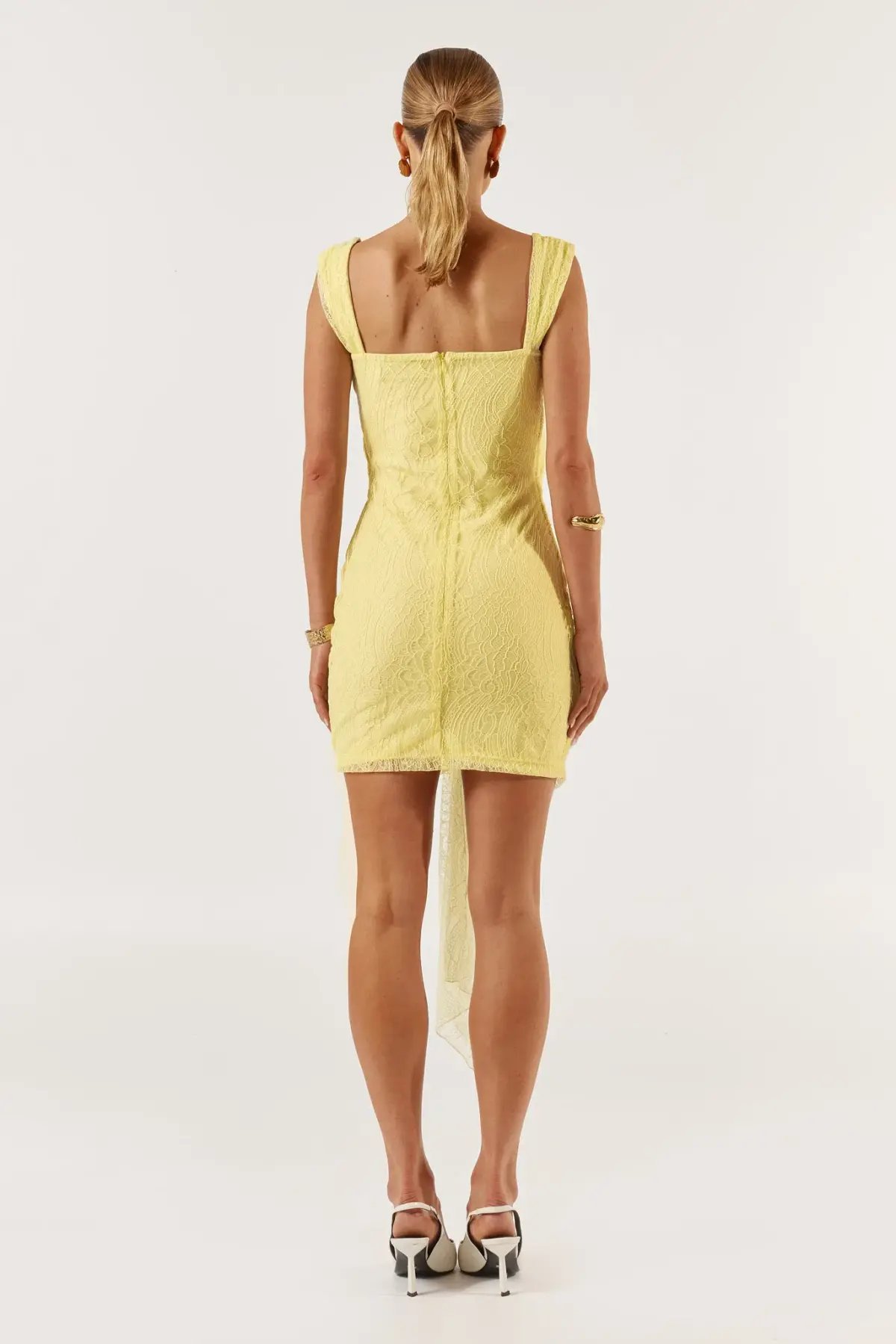 She is Olla Imogen Lace Mini Dress in Lemon Chello Size S / AU 8 photo 2