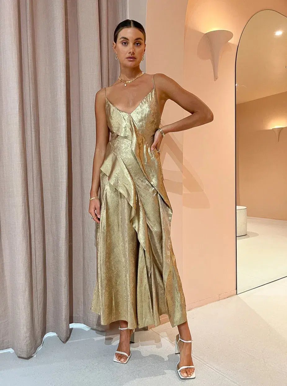 Acler Queensbridge Dress In Gold Size 12 photo 5