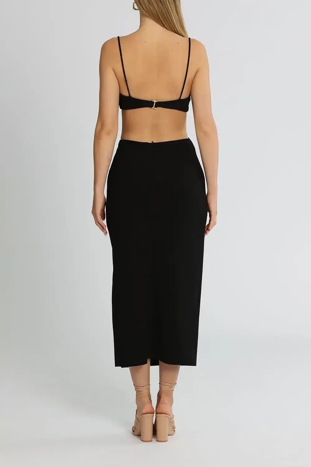 Bec & Bridge Alba Cut Out Midi Dress Black Size 10 photo 3
