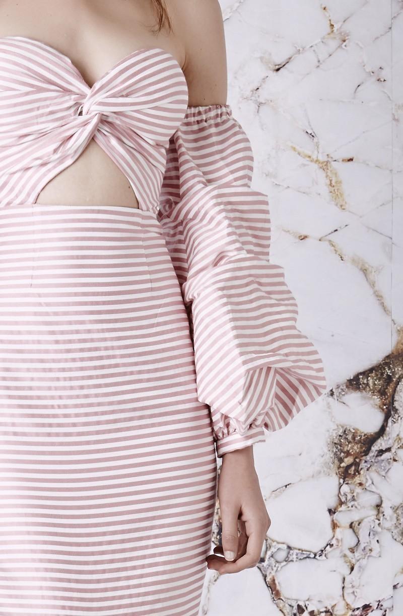Asilio Candy Eyed Dress Pink White Stripe Size 6 photo 6