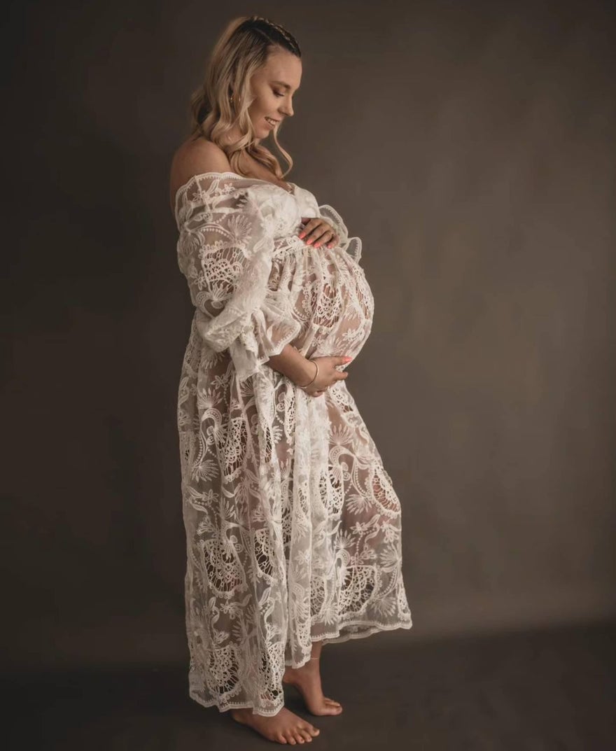 Zale The Label Daphne White Lace Maxi Dress photo 2
