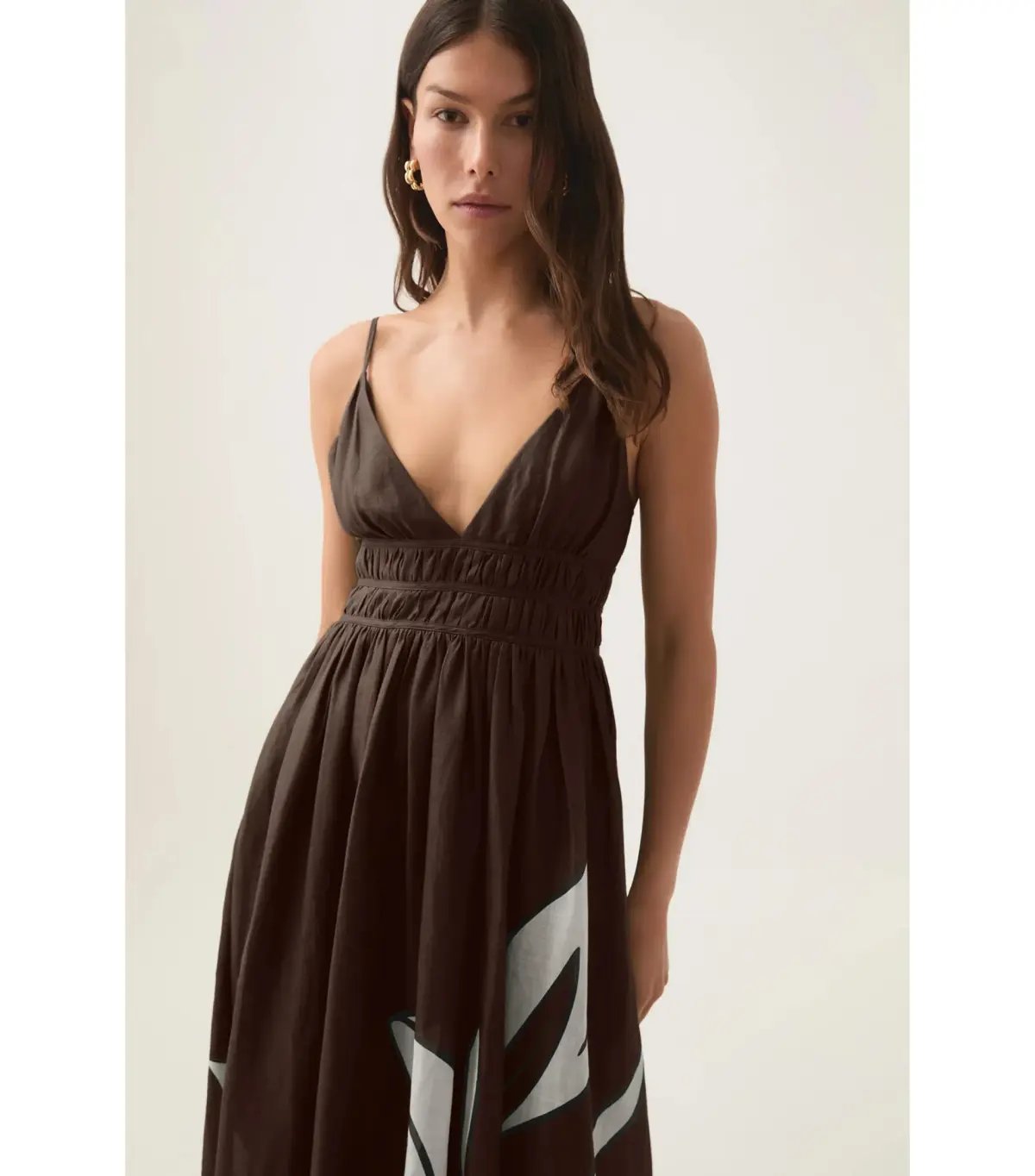 Aje Planetary Maxi Dress in Abstract Fern Carob Size AU 16 photo 2