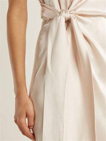 Jonathan Simkhai Silk Satin Halterneck Gown Cream Size 6 photo 4