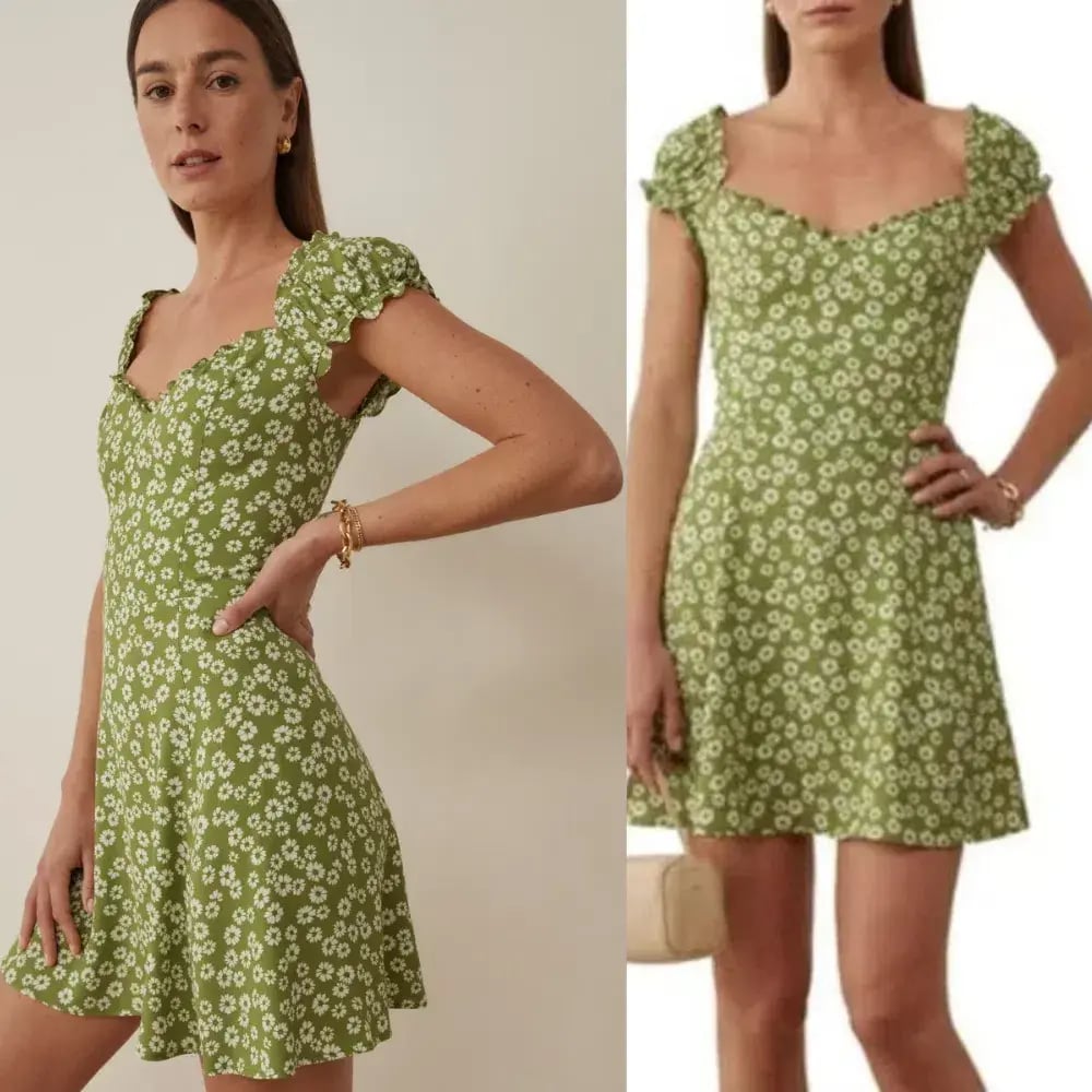 Reformation Pacey Dress Lemon Print Size AU 12 photo 7