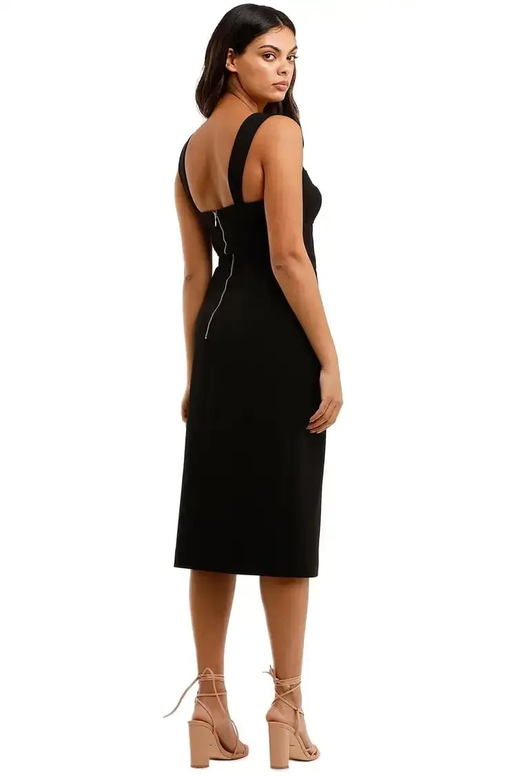 Rebecca Vallance Celeste Tie Midi Dress Black and White Size 14 photo 3