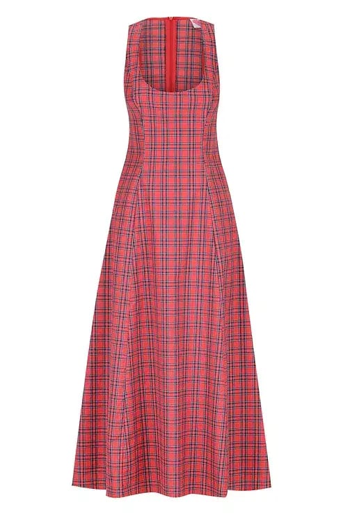 Katharina Lou The Annabel Maxi Dress in Red Tartan Size XL / AU 14 photo 9