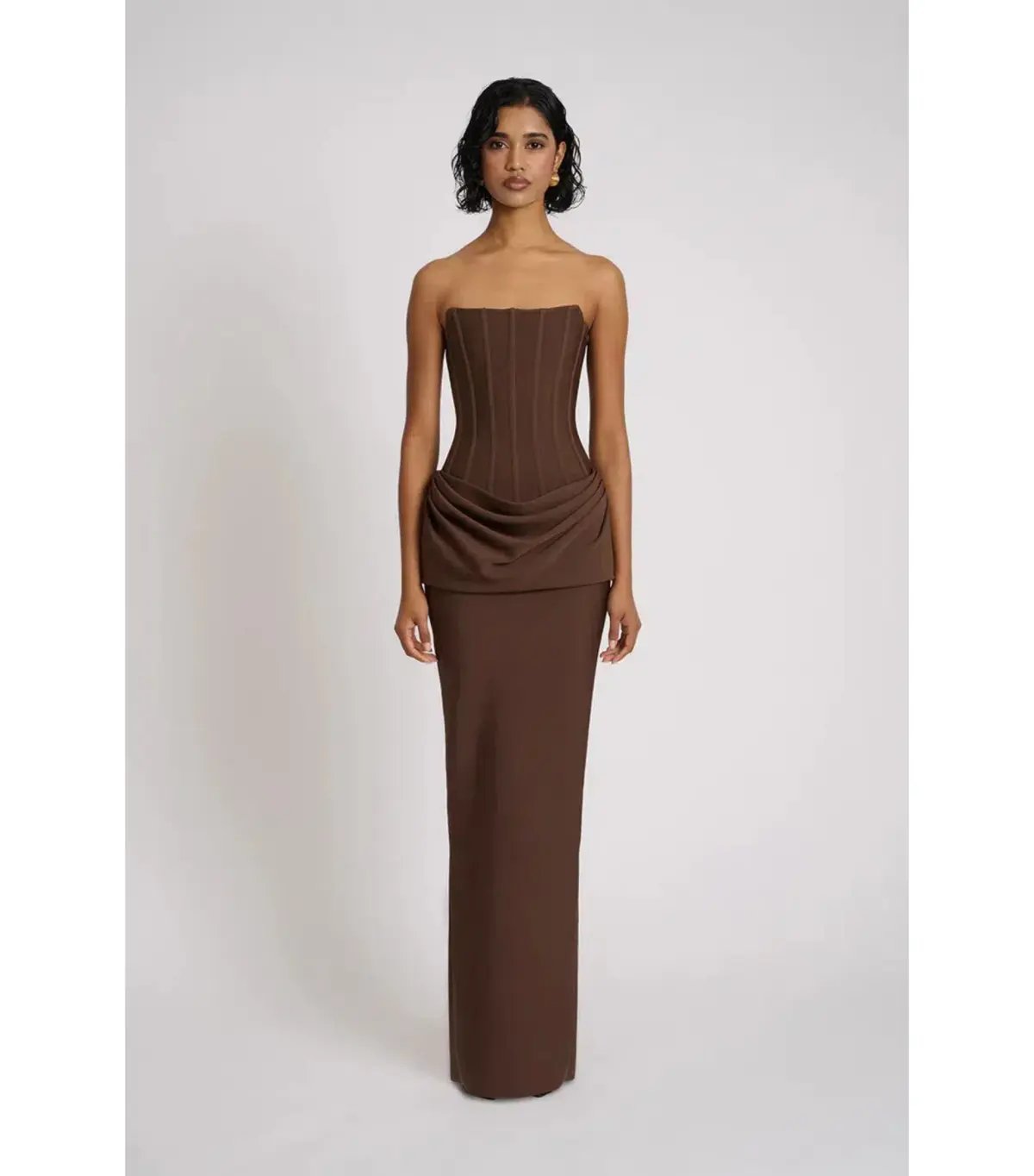 Eliya The Label Hilda Maxi Gown Brown Size AU 10 photo 2