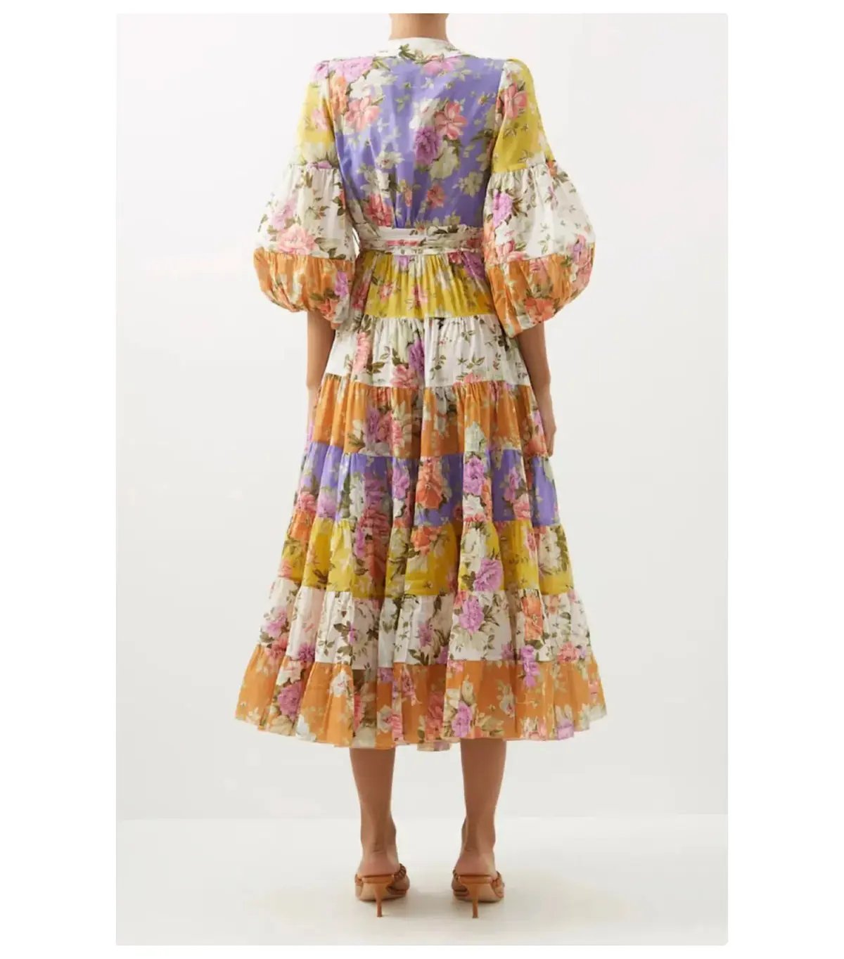 Zimmermann Pattie Wrap Midi Dress In Spliced Size 1 / AU 10 photo 3