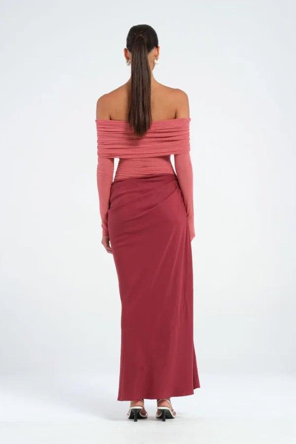 Benni Yasmin Off Shoulder Dress - Redwood photo 3