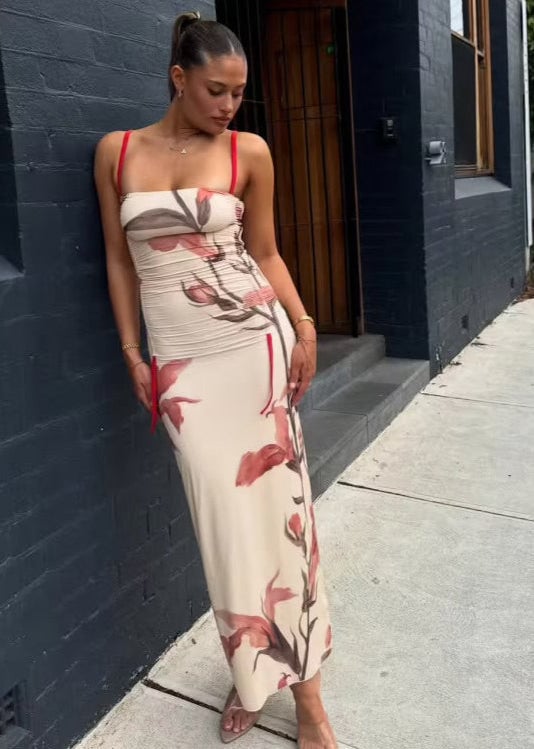 Sir The Label Hana Ruched Midi Dress Gladioli Print photo 3