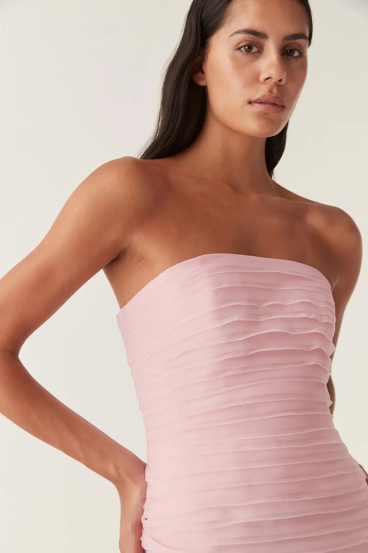 Aje Soundscape Maxi Dress in Chalk Pink Size 8 photo 4