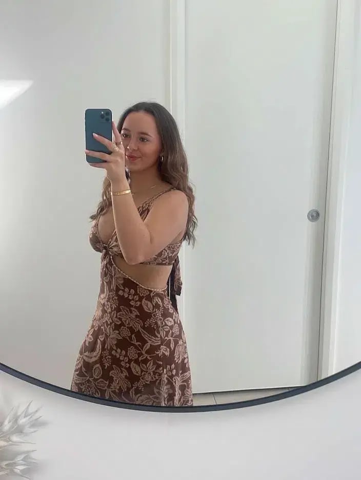 bella boutique midi dress brown photo 3