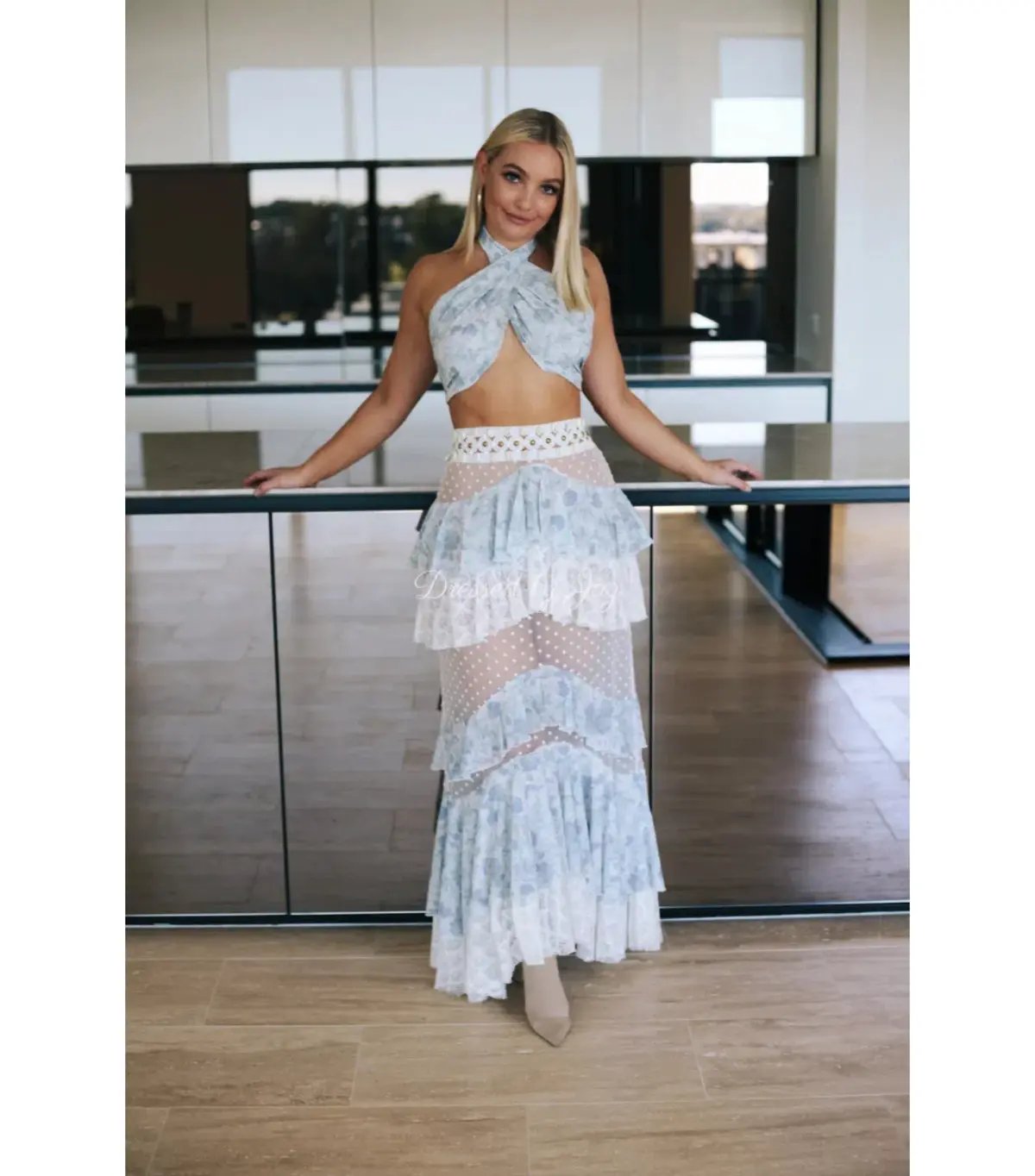 Ixiah The Label Outlaw Top and Skirt Set Light Blue Size AU 6 photo 3