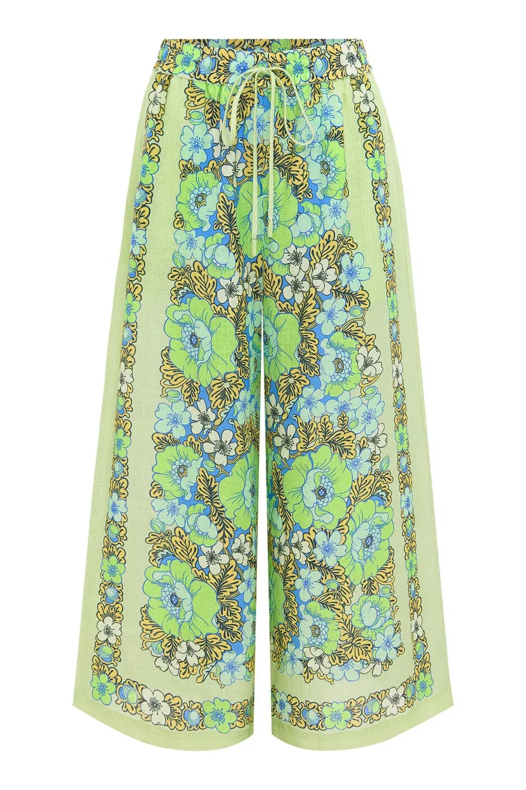 Alemais Velma Oversized Linen Shirt and Pants Set Green Floral Size AU 16 photo 7