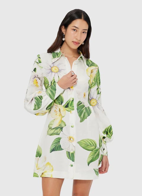 Leo Lin Luminous Linen Mini - Joie Print In Snow photo 2