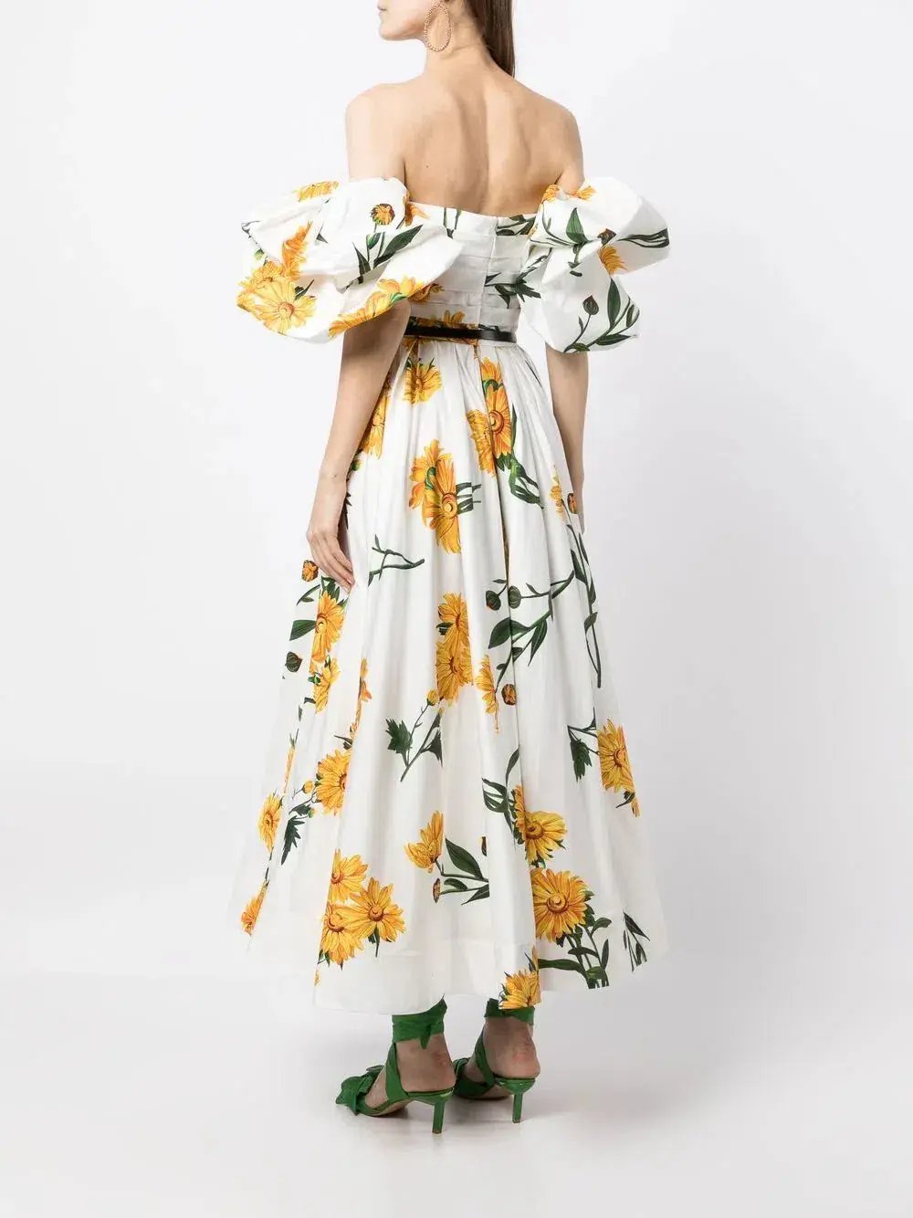 Leo Lin Marguerite Blanche Puff Dress Blanche Print Size 6 photo 3
