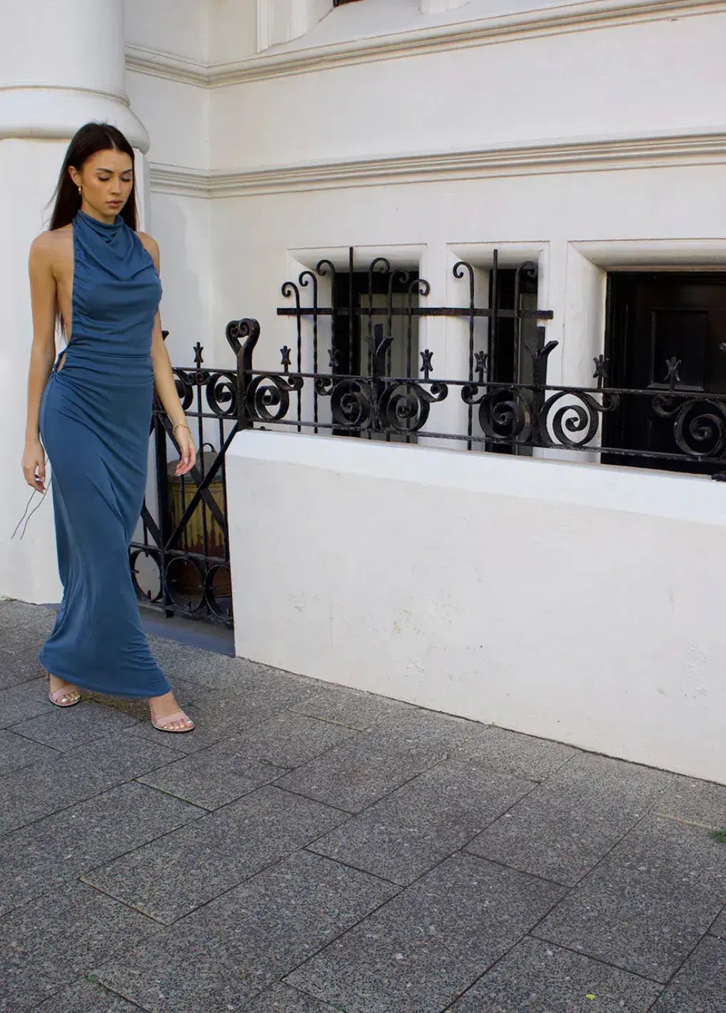 Decon Durante Therasia Maxi Dress in Powder Aqua Size 10 photo 3