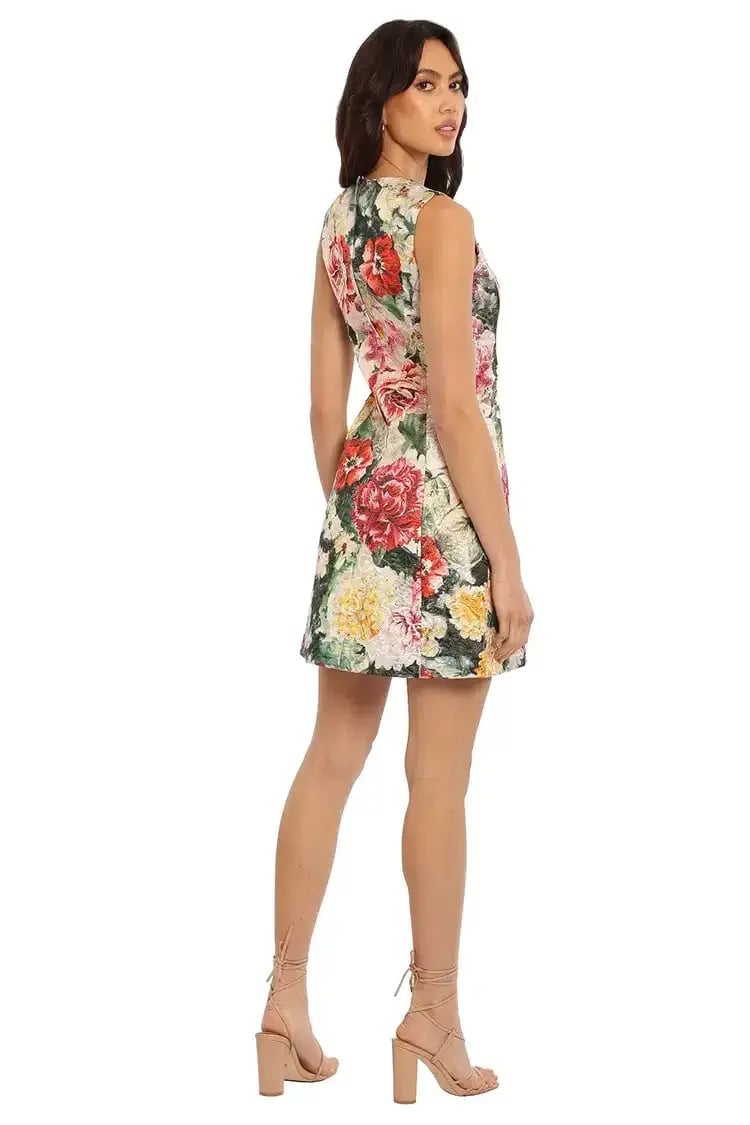 Dolce & Gabbana Papaveri Brocade Mini Dress Floral Size 10 photo 3