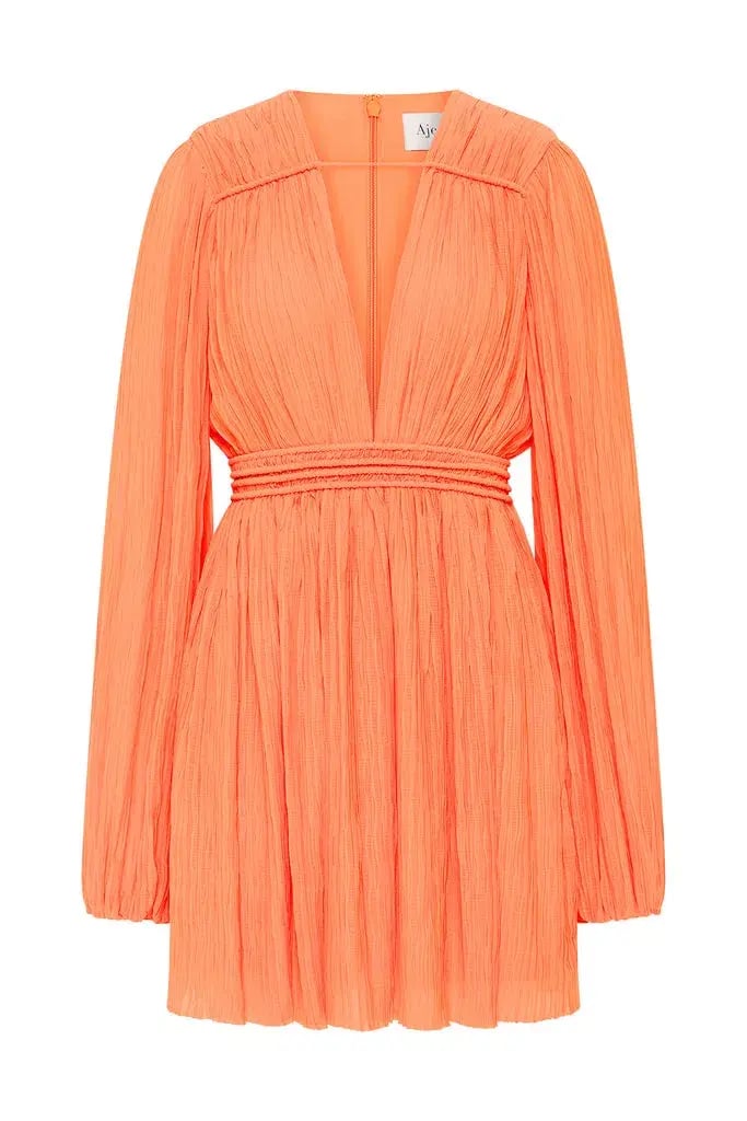 AJE  Genevieve Pleated Mini Dress Apricot Size 12 photo 3
