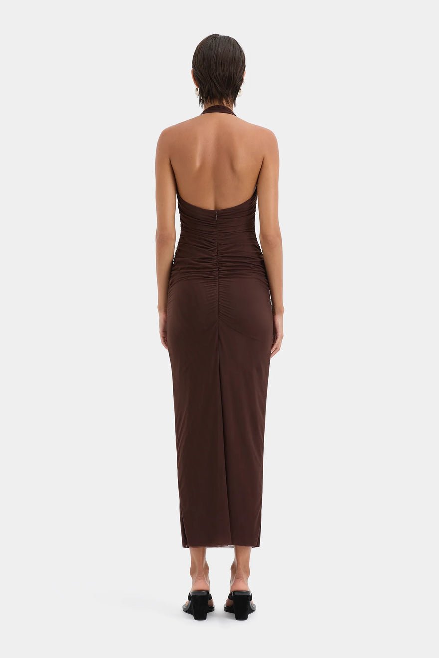 Sir The Label Jacques Knot Midi Dress - Chocolate photo 3