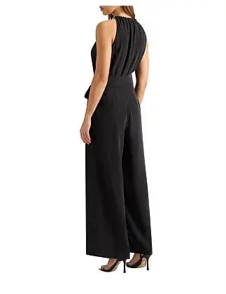 David Lawrence Gisele Silk Jumpsuit Black Size 14/L photo 4