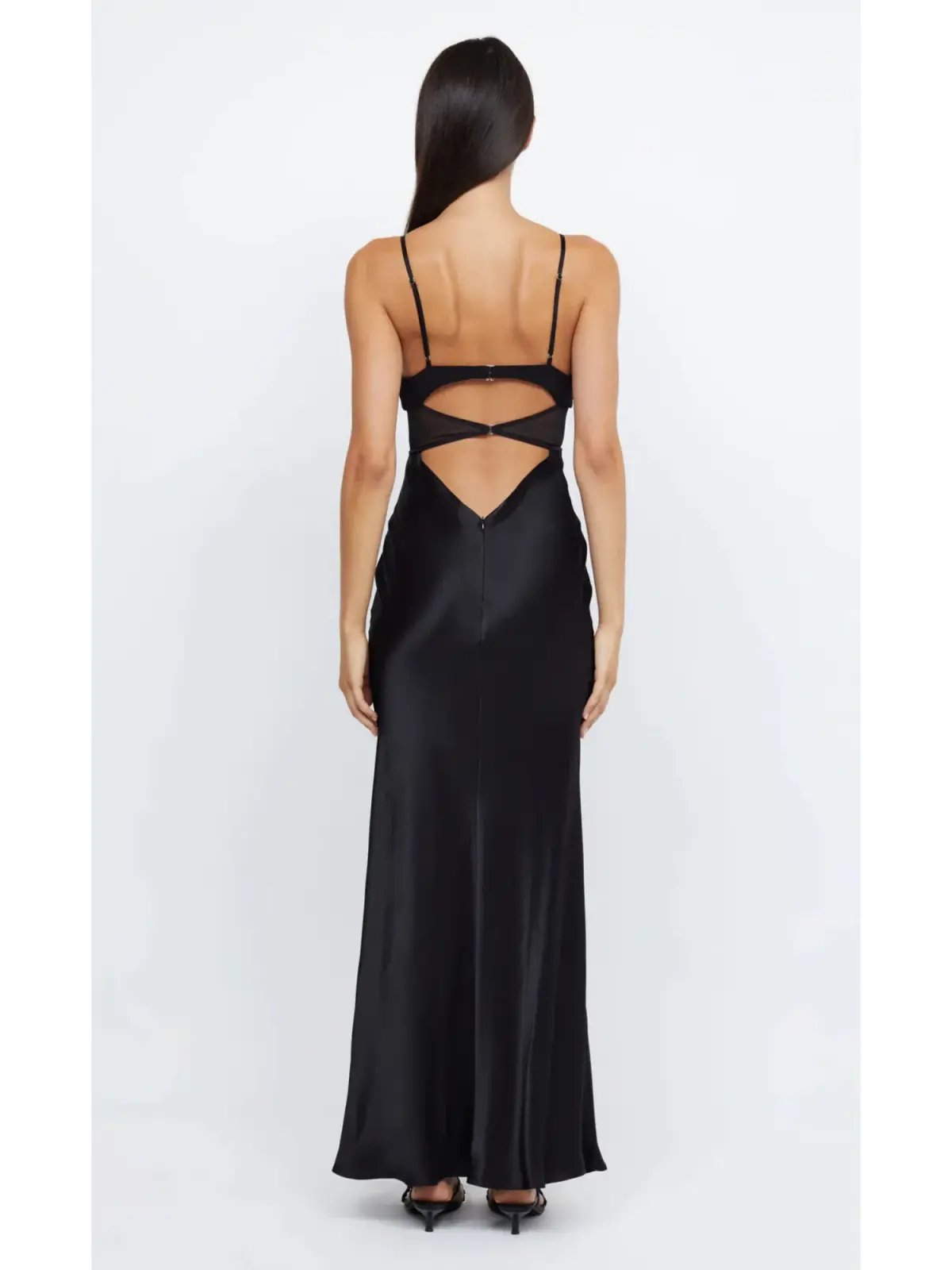 Bec & Bridge Ashton Cut Out Mesh Maxi Dress in Black Size AU 10 photo 3