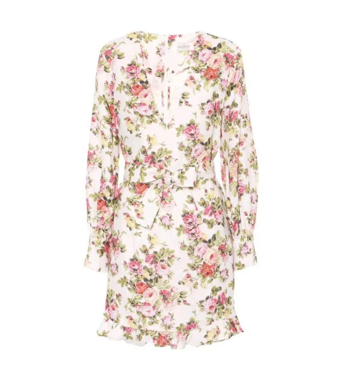 Zimmermann Radiate Flounce Shift Mini Dress Watermelon Bouquet Floral Size 0/AU 8 photo 4