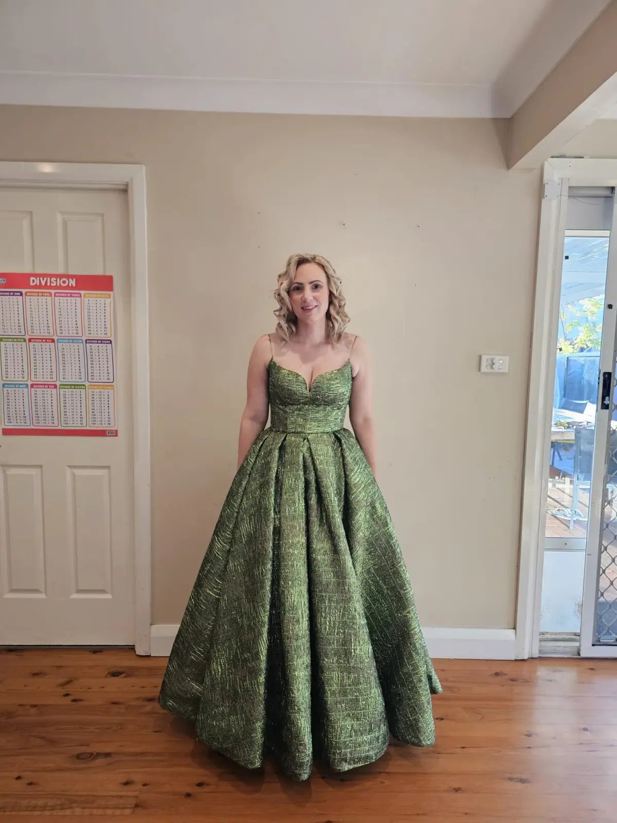 Lia Stubbla Lizard Ball Gown Green Size 12 photo 4