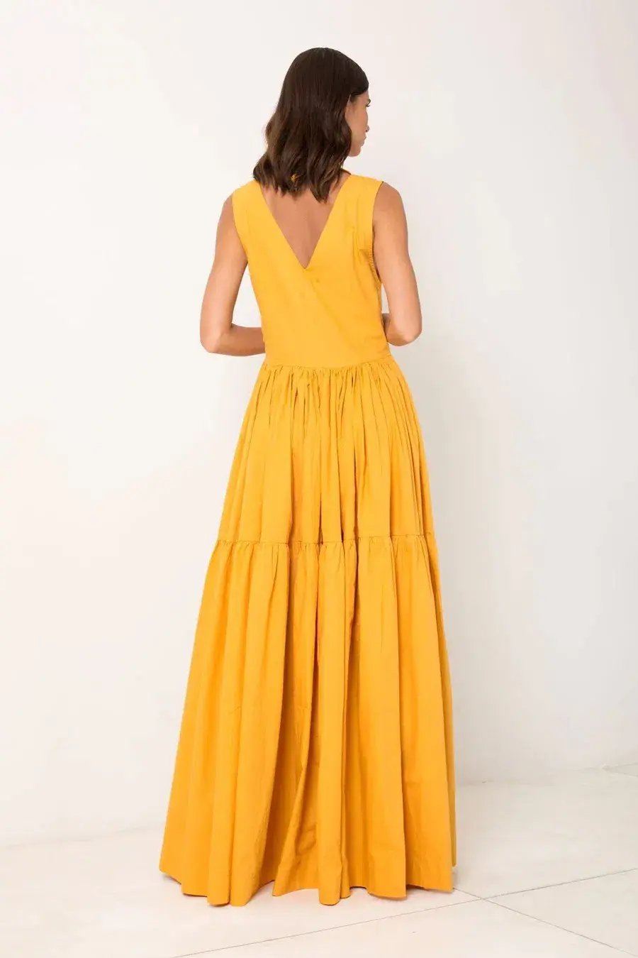 S/W/F Boutique V Neck Tiered Maxi Orange Size S / AU 8 photo 2
