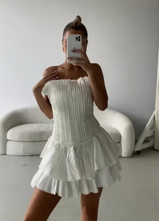 Aje Utopia Mini Dress White Size 10 photo 3