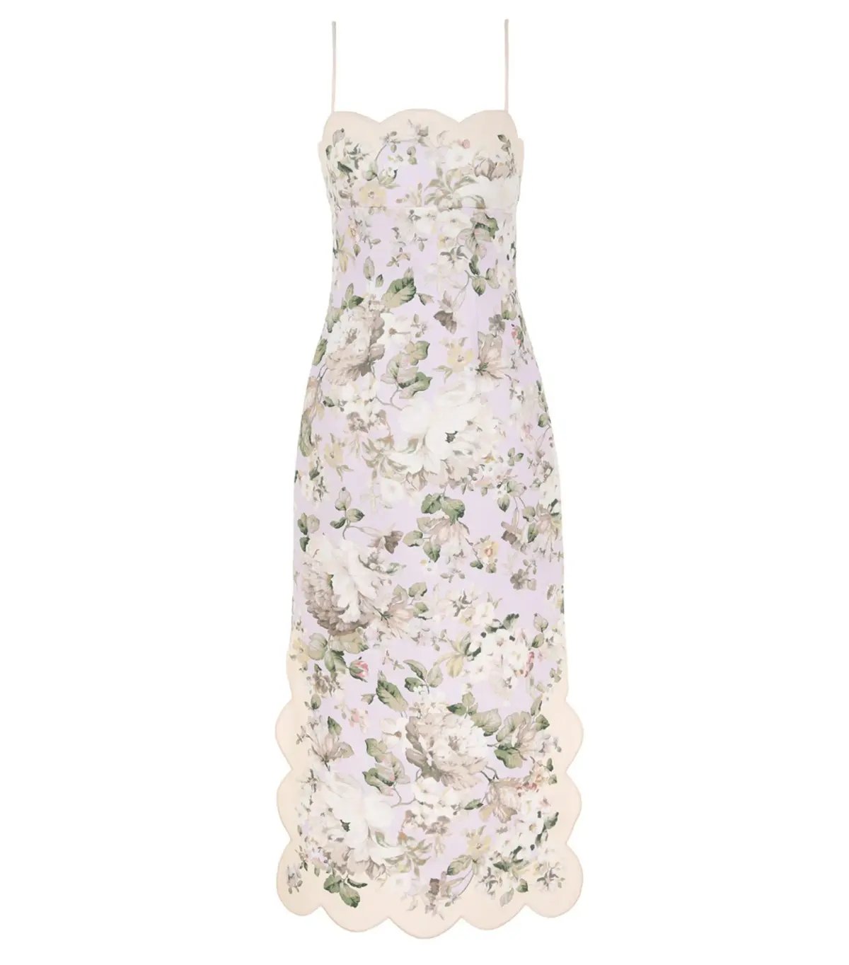 Zimmermann Acacia Scallop Midi Dress in Lilac Floral Size 2 / AU 12 photo 2