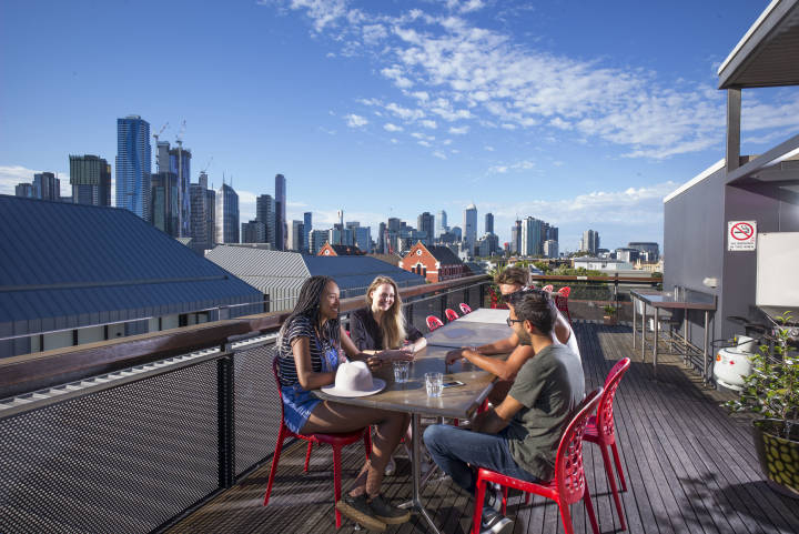 Amazing city view from a rooftop photo 3