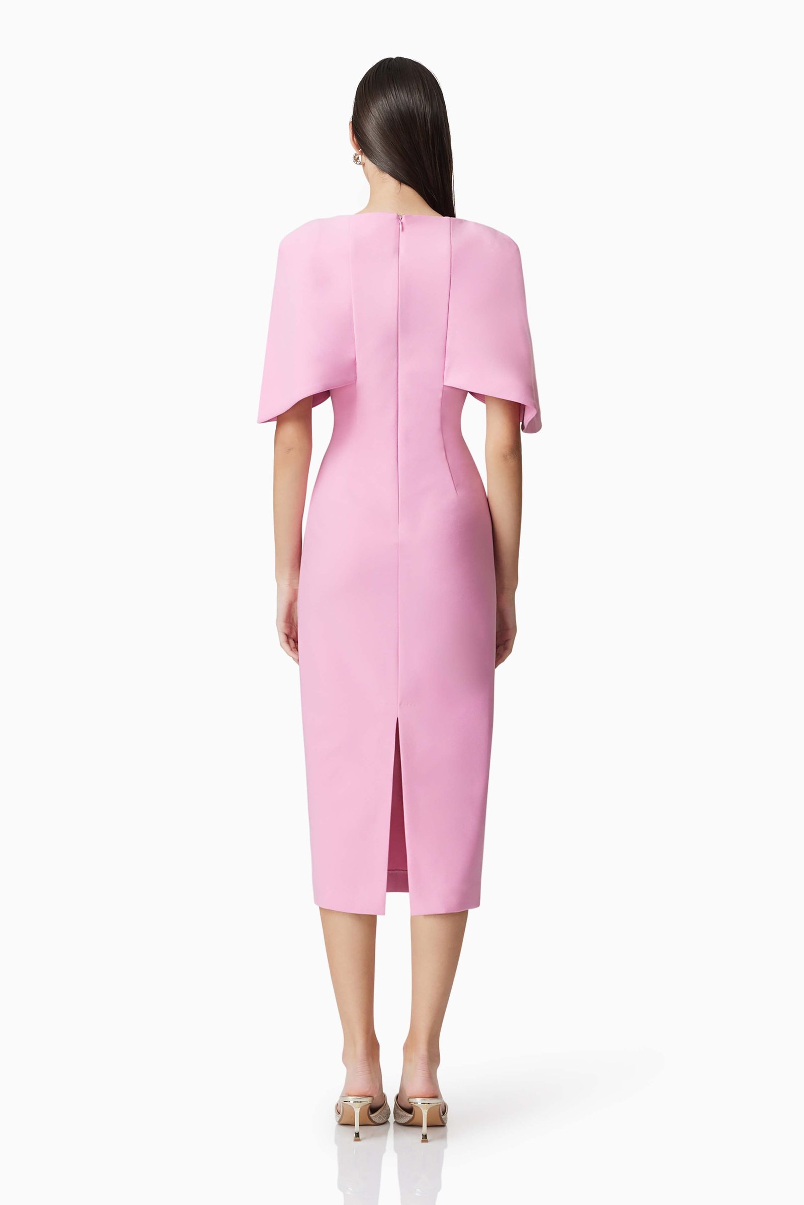 ELLIATT GIA CAPE MIDI DRESS - SUGAR PINK photo 5