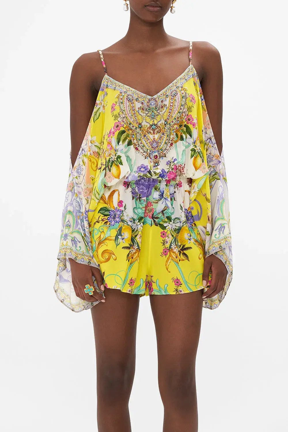 Camilla Franks Drop Shoulder Playsuit Caterina Spritz Yellow Size M / AU 12 photo 4