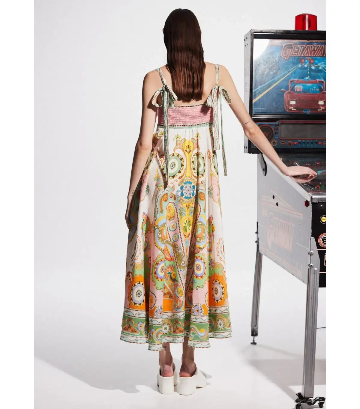 Alemais Pinball Linen Midi Dress Multi Size AU 16 photo 2