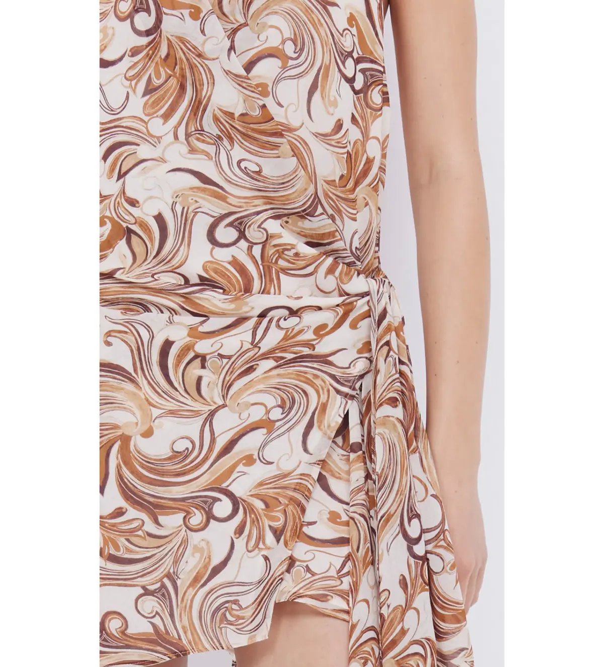 Bec & Bridge Jocelyn Wrap Mini Dress Cream Swirl Size 8 photo 2