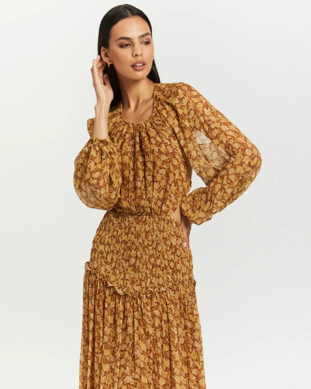 Shona Joy Sunset Cut Out Backless Midi Dress Floral Size 6 photo 2