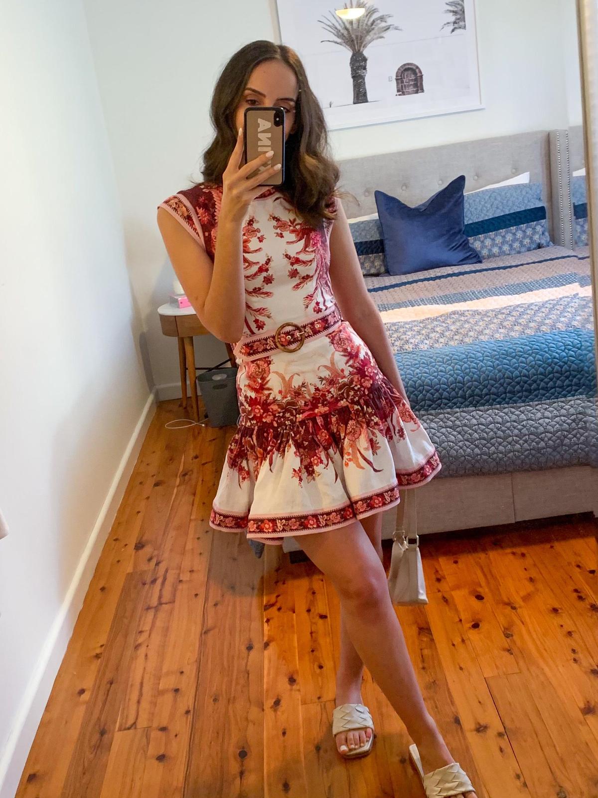 Zimmermann Wavelength Fluted Mini Dress Red Phoenix Size 0 / AU 8 photo 5