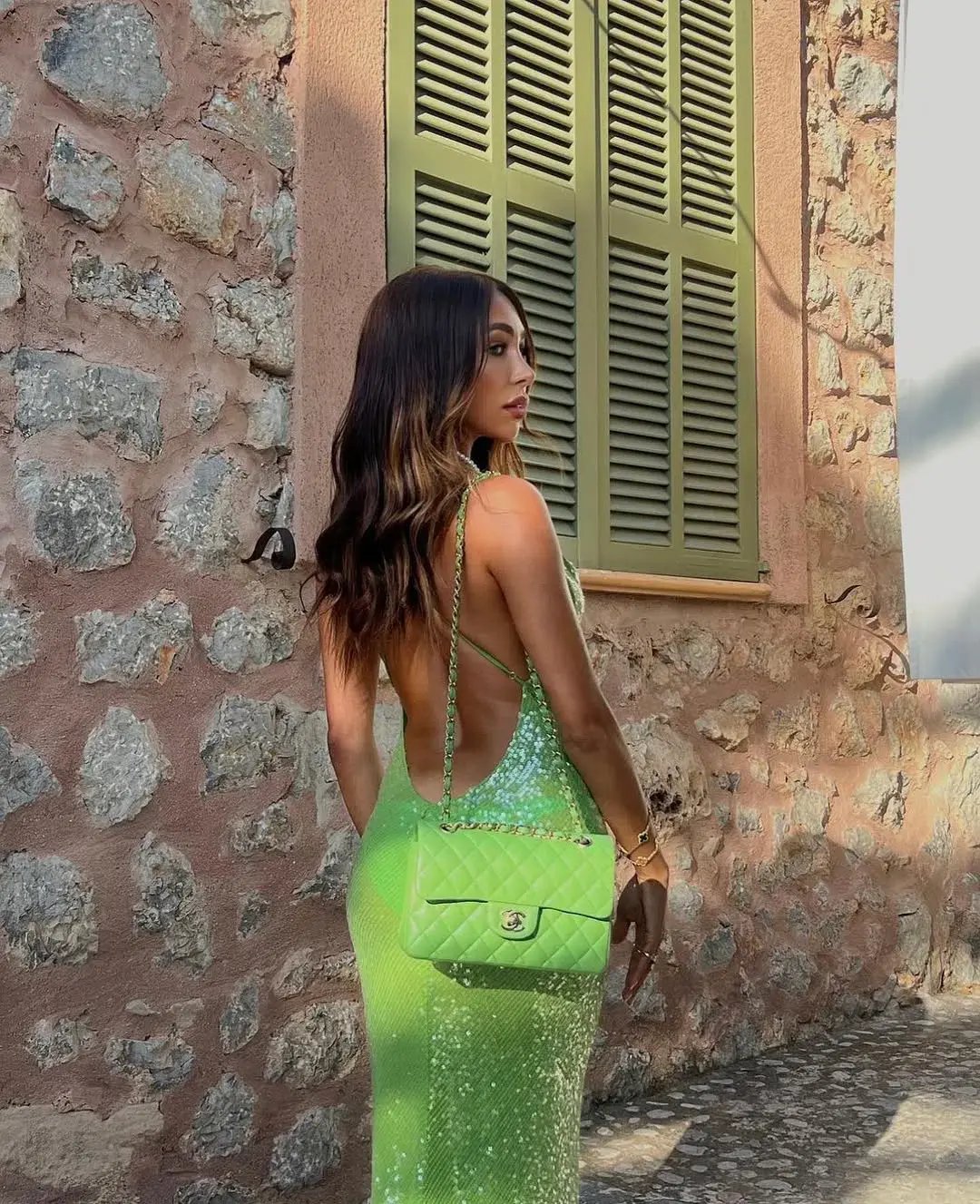 Rat & Boa Gaia Dress Green Sequin Size Small photo 2