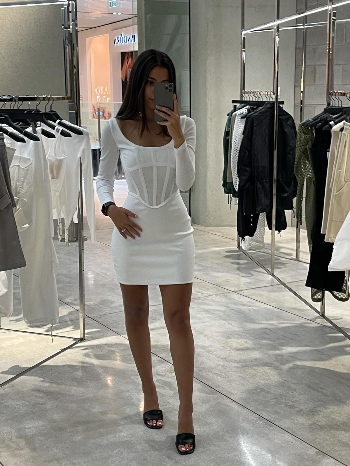 Dion Lee White Rib Corset Mini Dress White Size 8 photo 2