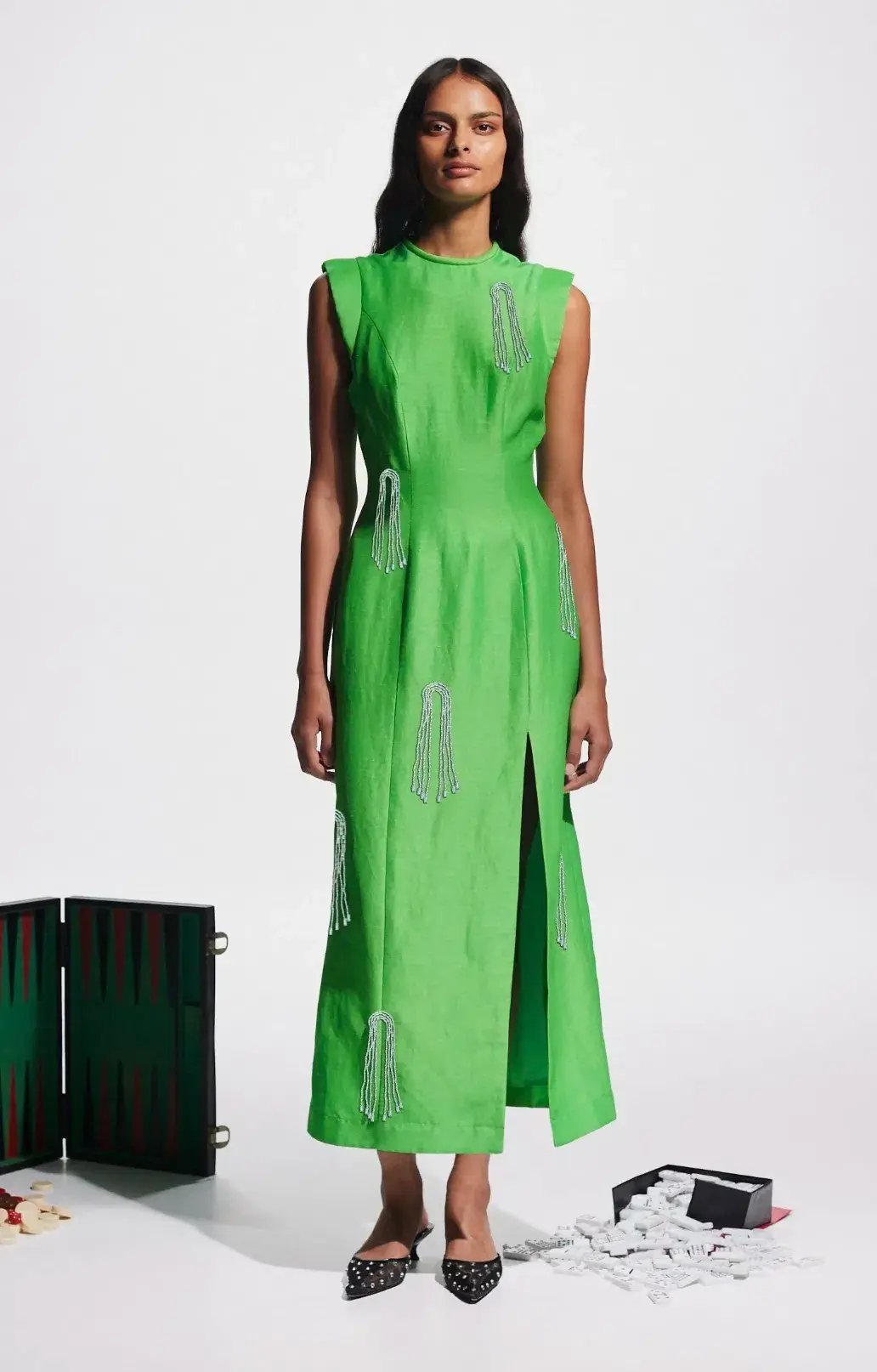 Alemais Dazzle Midi Dress Green Size 12 photo 4